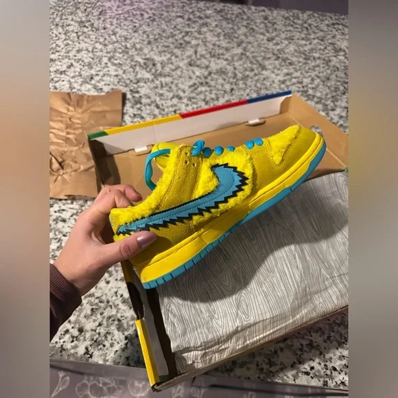 Grateful Dead Dunks Yellow Men’s size 6. 100% authentic - Picture 8 of 11